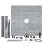 Shower cabin set with ABS tray 1828x1828 mm, stainless steel grille