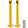 Yellow steel security post, 42 inches, 4.5 inches diameter