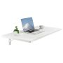 Folding white wall table with iron bracket, 39.4x19.7 inches.