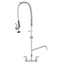 Commercial Wall Mounted Brass Kitchen Faucet with Sprayer, 47 Inch