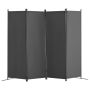 Room divider, 4 panels, light grey, fabric, freestanding