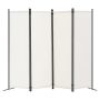Room divider, 4-panel fabric folding screen, white