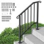 Zestaw balustrad schodowych zewnętrznych, stal węglowa, łuk czarny, 2-3 stopnie