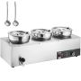Electric soup warmer, 3 x 7.4 L stainless steel pots, 1200 W, adjustable temperature, for restaurants