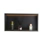 Wnęka prysznicowa ścienna z paskiem LED, 33x63,5x10,2 cm, stal nierdzewna, kolor czarny