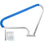 Pool railing, 48x36 inches, 304 stainless steel, silver color, blue cover, 250 lb load capacity