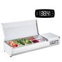 Refrigerated condiment station 150 W, stainless steel, 3 baking tins