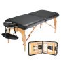 Professional wide folding massage table, 30 inches wide, adjustable height