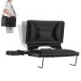 Foldable stadium seat with cushion, back support, shoulder strap and cup holder