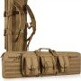 Tactical rifle case, 42 inches, soft, brown, double with pockets
