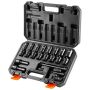 360° rotating impact socket set, 14 D., 3/8" metric