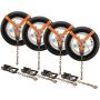 Car tie-down straps with chain anchors, 4 pcs., 2"x120"