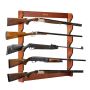 Wooden wall-mounted gun rack, 5 places, soft padding