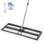 Lawn leveling rake with adjustable 83.9 inch handle, metal 30x10 inch base