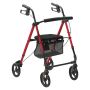 Aluminum Folding Walker with Seat and Wheels, 8 Inch, Up to 300 Pounds