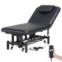 Professional electric massage table with adjustable backrest and headrest