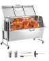 Grill rożenowy ze stali nierdzewnej o mocy 60 W z okapem, pojemność 286 l, kółka, do biwakowania na świeżym powietrzu