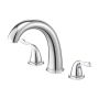 Roman Silver Bathroom Faucet Set, 3 Hole, Deck Mounted, Gooseneck