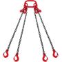 Zawiesie łańcuchowe 1/4" x 5 stóp, łańcuch podnoszący G80 z hakami, udźwig 3 t
