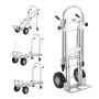 Aluminum hand truck 4 in 1, 454 kg, foldable, platform, industrial