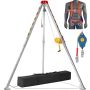 Zestaw statywu ratowniczego do pracy w przestrzeniach zamkniętych z wyciągarką 544 kg, nogi 2,13 m, lina 30 m