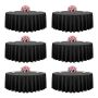Black round polyester tablecloths, 120 inches, 6 pcs.