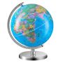 Educational 8 inch world globe with stand, 360° rotating, ABS