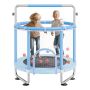 55 inch blue children's trampoline with net and basketball hoop, indoor and outdoor