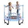 Children's 60-inch trampoline with net and basketball hoop, blue