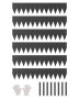 Стальная бордюрная лента для ландшафтного дизайна, 40x8 дюймов, черная, 6 шт., устойчивая к ржавчине.