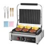 Elektryczny grill przemysłowy do panini, 2200 W, stal nierdzewna, płyta emaliowana 34x23 cm