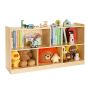 Regał na książki dla dzieci Montessori, 114 cm, brązowy, witryna 5-częściowa