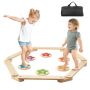 Drewniane belki równoważne z kamieniami, 6 szt., zabawka Montessori dla dzieci 2-6 m