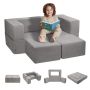 Children's modular sofa bed, gray, 4 pcs.