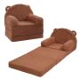 Sofa dziecięca rozkładana, fotel rozkładany, brązowa