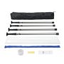 Dust barrier system with telescopic poles and magnetic zipper, 12 feet, plastic film, carrying bag