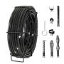 Kabel do czyszczenia kanalizacji segmentowy 30,5 m x 1,6 cm z 7 końcówkami do cięcia rur