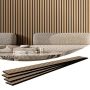 Wooden acoustic MDF wall panels, 7.9x94.5 inches, light oak