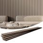 Wooden acoustic wall panels, 7.9x94.5 inches, silver color