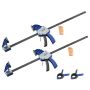 Woodworking clamps, 60.96 cm, F-shaped, 2 pcs., blue black