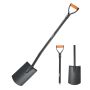 Square spade 122 cm, alloy steel blade, D-shaped handle, for gardening and construction