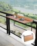 Wiszący składany stół balkonowy, 15 x 39 cali, regulowany stół barowy do balustrad