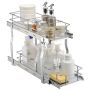 Pull-out steel cabinet-organizer under the sink, 22x18x10 inches.