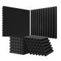 Panele akustyczne piankowe, 36 szt., 12x12x2 cale, czarne, ognioodporne
