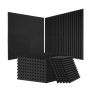 Panele akustyczne piankowe, 52 szt., 12x12x1 cal, czarne, ognioodporne