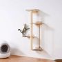 Wall-mounted 4-tier cat drift with shelves and perch 18 kg, 12 mm pine wood