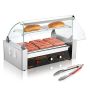 Electric 18-piece hot dog grill with 7 roller grills