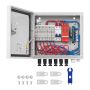 PV junction box with 6 wires, 10A fuse, 63A circuit breaker, IP65, steel housing