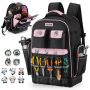Tool backpack with 56 pockets and laptop compartment