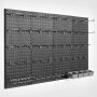Metal perforated wall board, 24x12", black, 4 panels